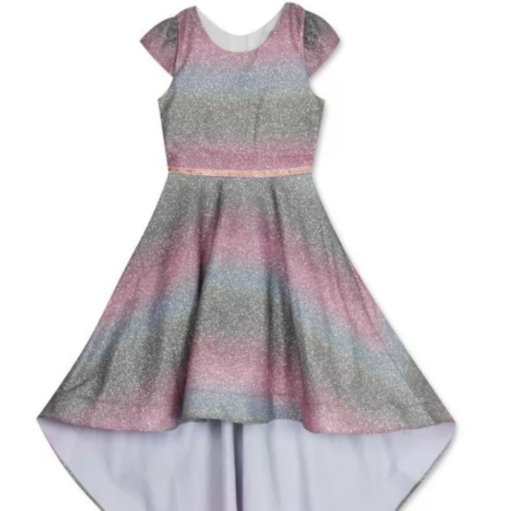 Rare Editions 2T Toddler Girls Metallic Ombré High-Low Dress NWT